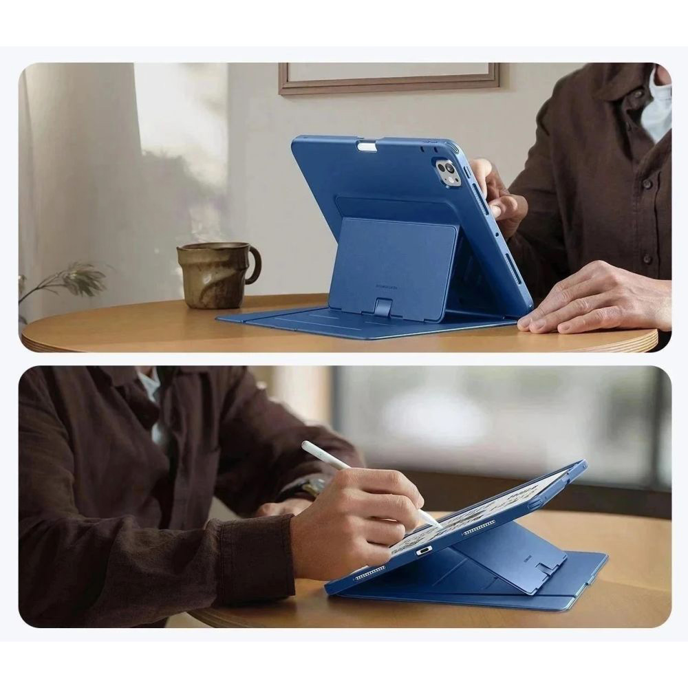 Eleganckie etui ESR Flip Hybrid do iPad Pro 11 5/6 2025 / 2024, granatowe.